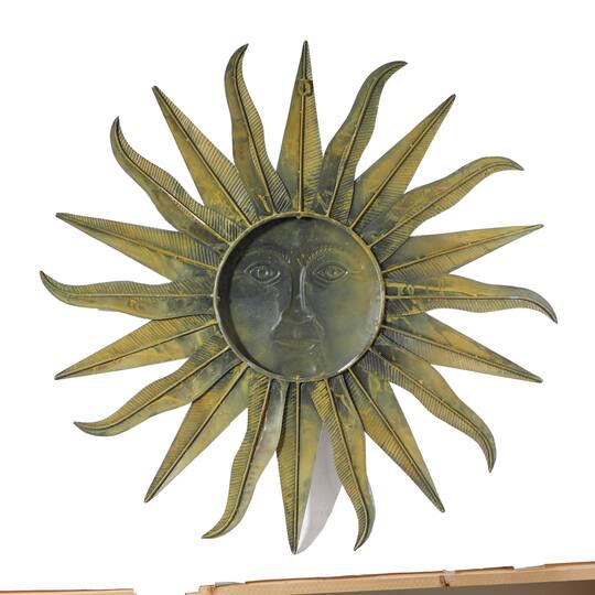 Gray & Gold Sun Metal Wall Accent